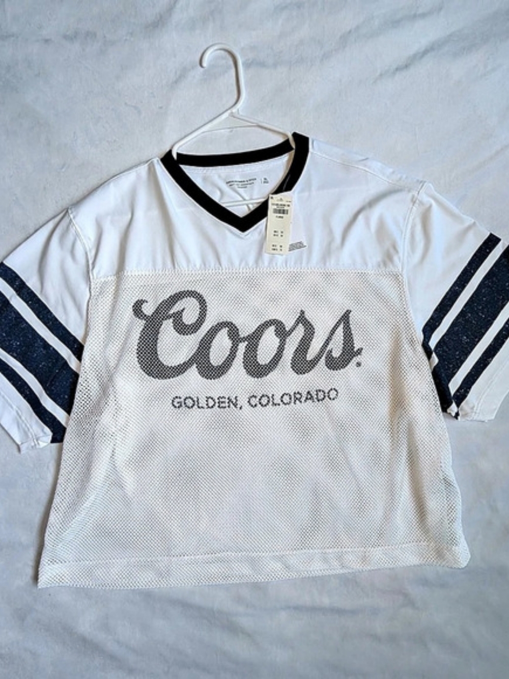 NWT Abercrombie & Fitch Coors Golden Colorado Cropped Mesh Football Jersey XL
